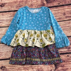 Matilda Jane Paint by Numbers Quiet Green Tiered Hot Air Balloon Dress Size 10